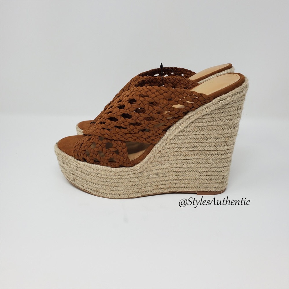 New Woven Slide Espadrille Wedge Sandals
